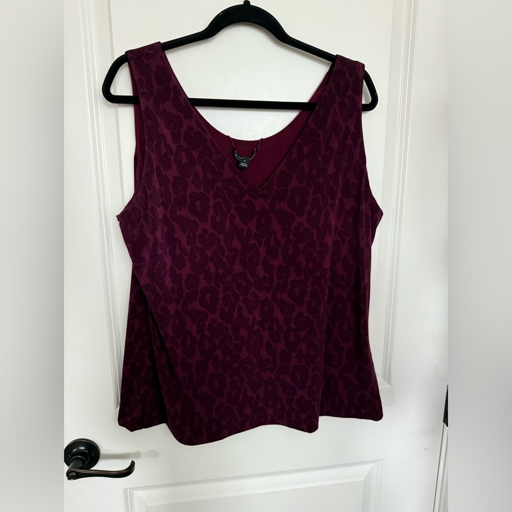 41 Hawthorn Maroon Animal Print Tank Top